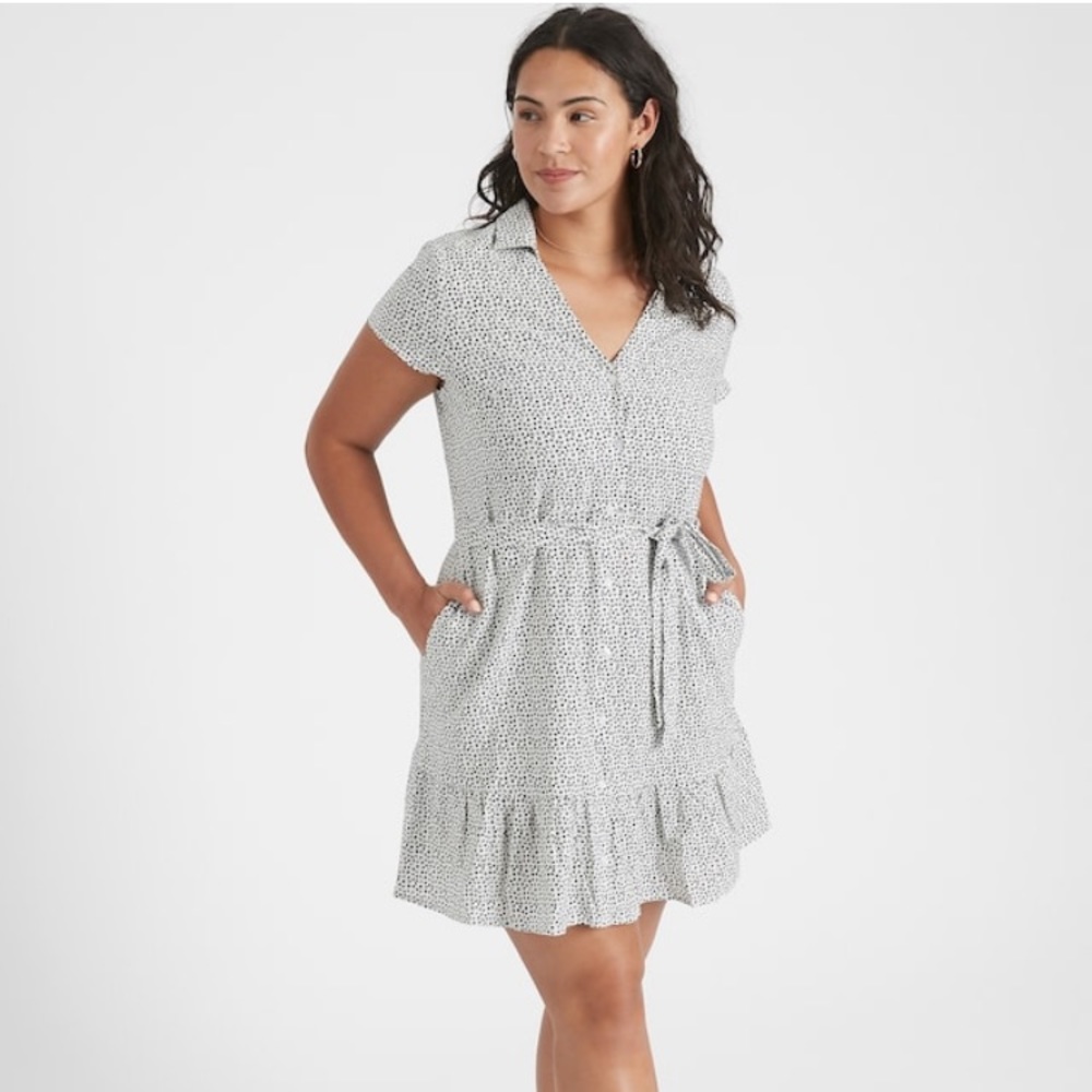 Banana Republic Flounce-Hem Shirt Dress